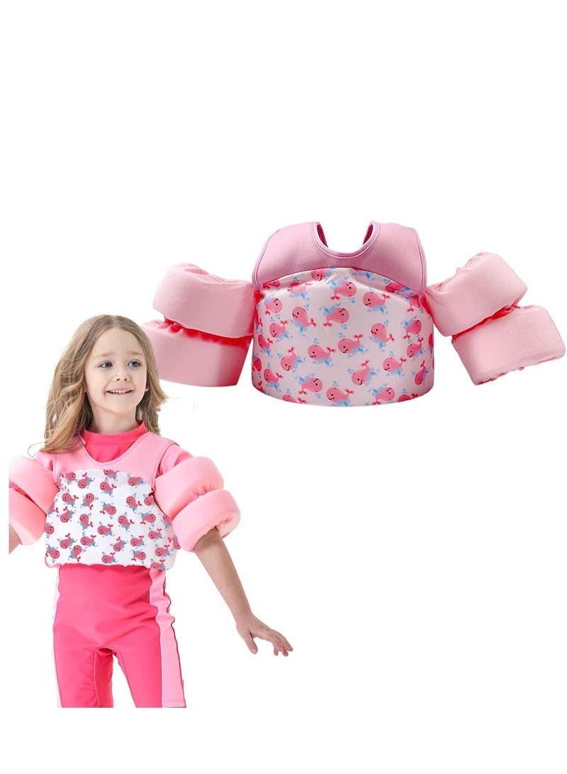 Swim Vest Float for Girls and Boys Floaties for Learn Swiming Training, Infant Safety Aid Jacket, Pool Jackets with Arm Water Wing for 2-8 Years Old