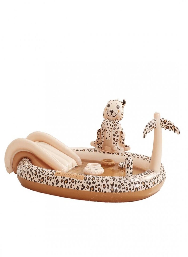 Swim Essentials  Beige Leopard Adventure Inflatable Pool 210 cm diameter, Suitable for Age +3