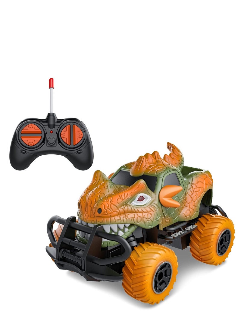 Remote Control Racing Car, RC Toys for 4-5 Year Old Boys, Dinosaur Remote Control Cars, Toddlers Toys Mini Electric Sport RC Car, Mini Dino Cars, Monster Truck for Toddlers Birthday Gifts(Orange)