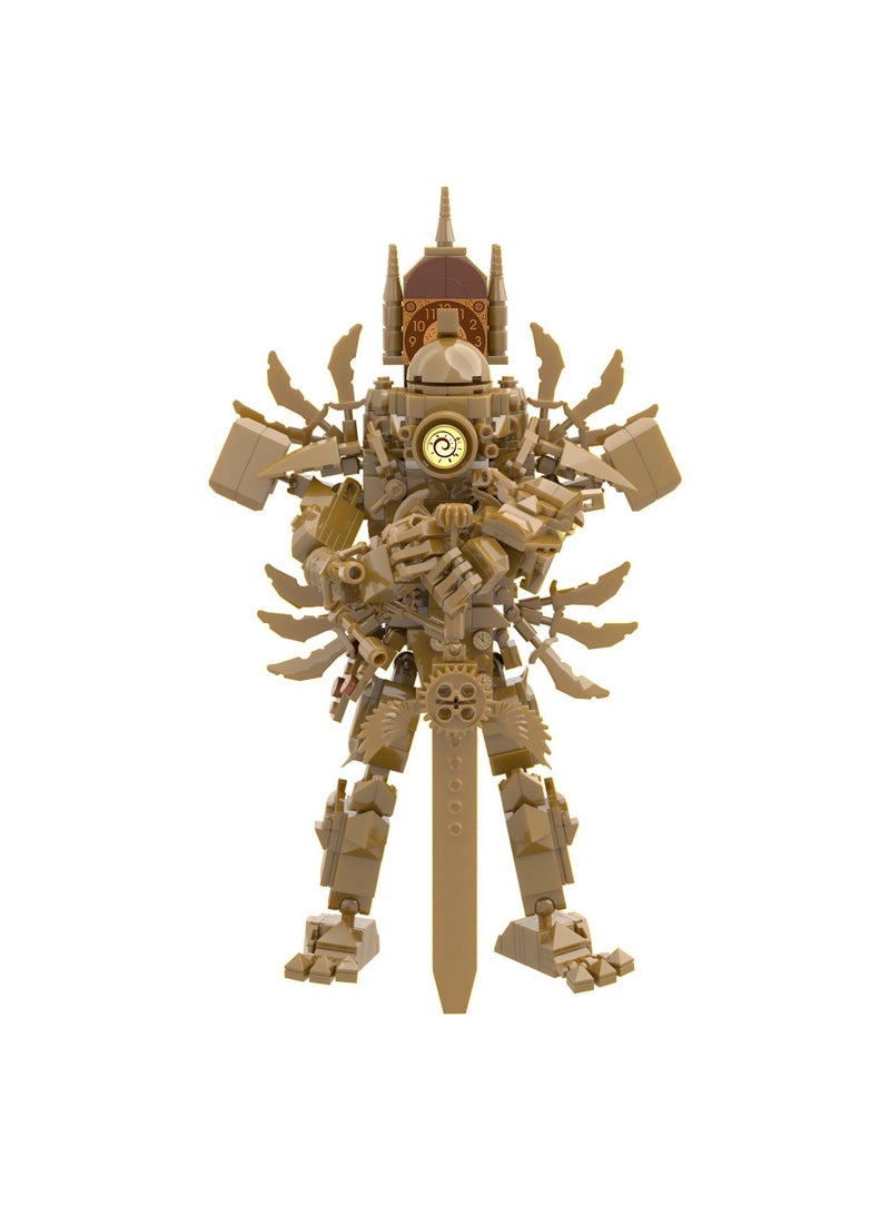 Skibidi Toilet Man Toy Building Blocks 550Pcs Titan Clock King（Non Gold Plated Version） Toy Ideas Toys Battle Horror Game Model Ideas Toys Gifts for Adult & Kids