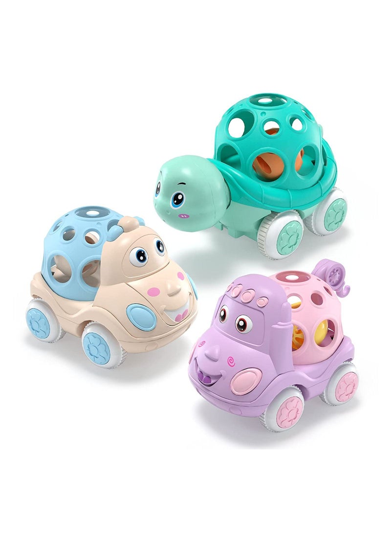 Baby Car Toys Toddler Rattle Roll Toy Vehicles for Infant Push and Go Toy Trucks Preschool Learning Gift Idea for Boys Girls