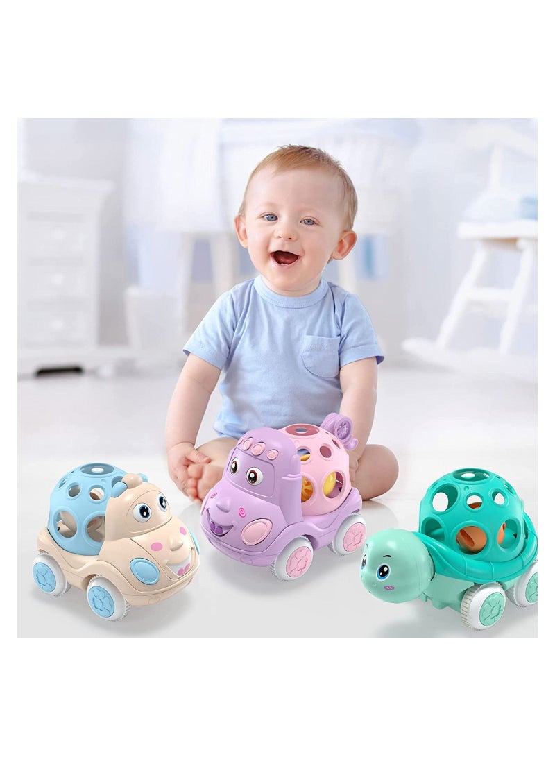Baby Car Toys Toddler Rattle Roll Toy Vehicles for Infant Push and Go Toy Trucks Preschool Learning Gift Idea for Boys Girls