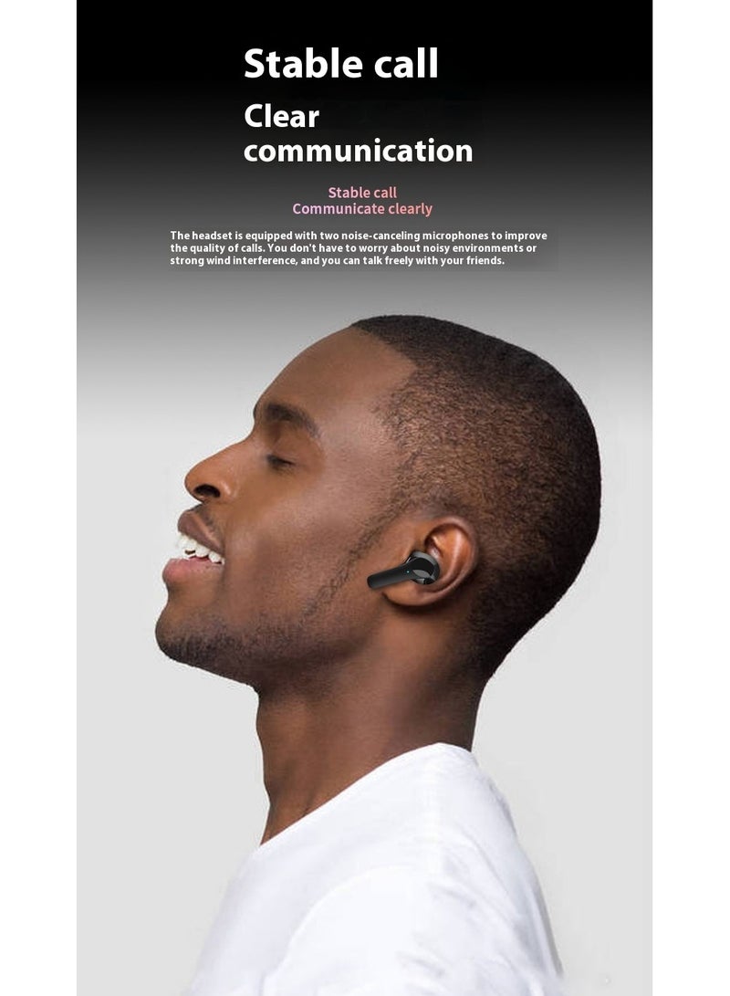 Noise-canceling wireless bluetooth headset, fast charging, waterproof and sweatproof, ultra-lightweight, comfortable to wear