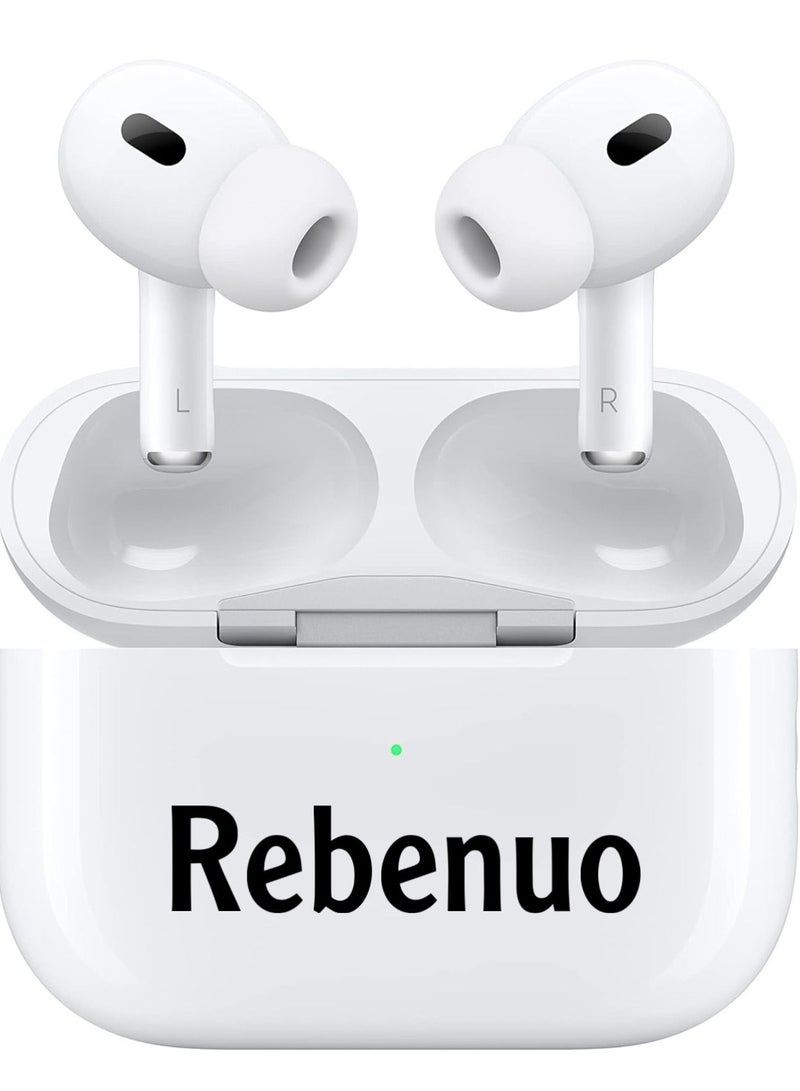 Rebenuo True Wireless Bluetooth Earpods Headset with Wireless Charging (White MODEL RCP60