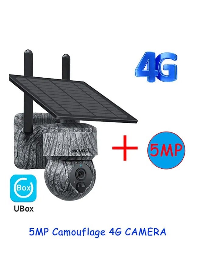 5MP WIFI Wireless PTZ Solar Camera 4G SIM With Solar Panel Security Protection CCTV Camera