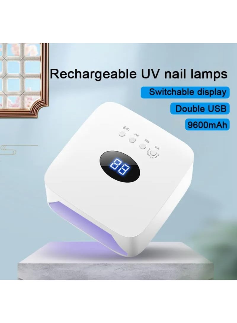 S50 Cordless Nail Dryer, 54W, Fast Curing Led/Uv Lamp, 3 Timer Modes, Auto Sensor, Gel Polish Dryer, White