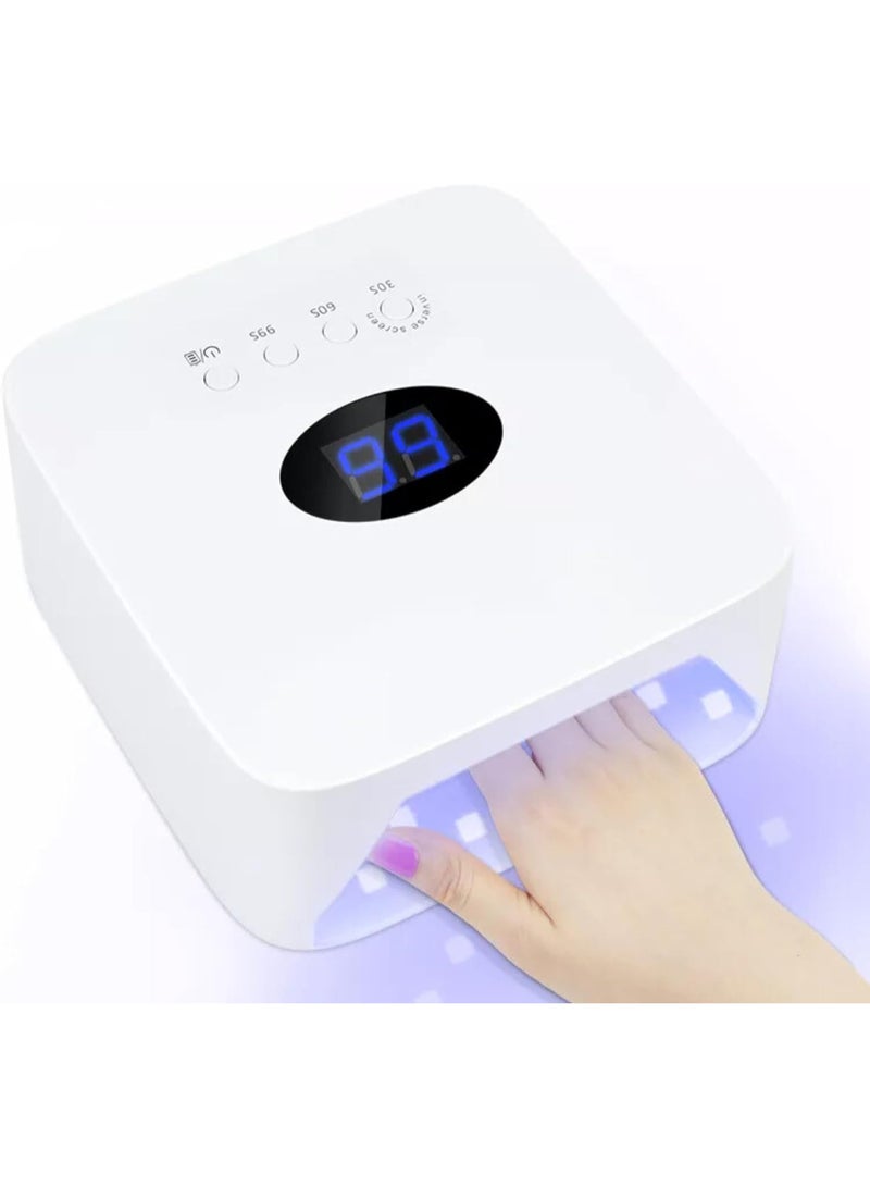 S50 Cordless Nail Dryer, 54W, Fast Curing Led/Uv Lamp, 3 Timer Modes, Auto Sensor, Gel Polish Dryer, White