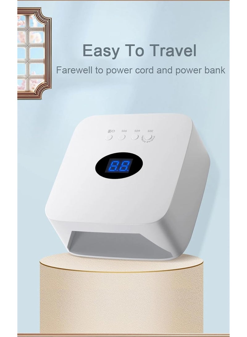 S50 Cordless Nail Dryer, 54W, Fast Curing Led/Uv Lamp, 3 Timer Modes, Auto Sensor, Gel Polish Dryer, White