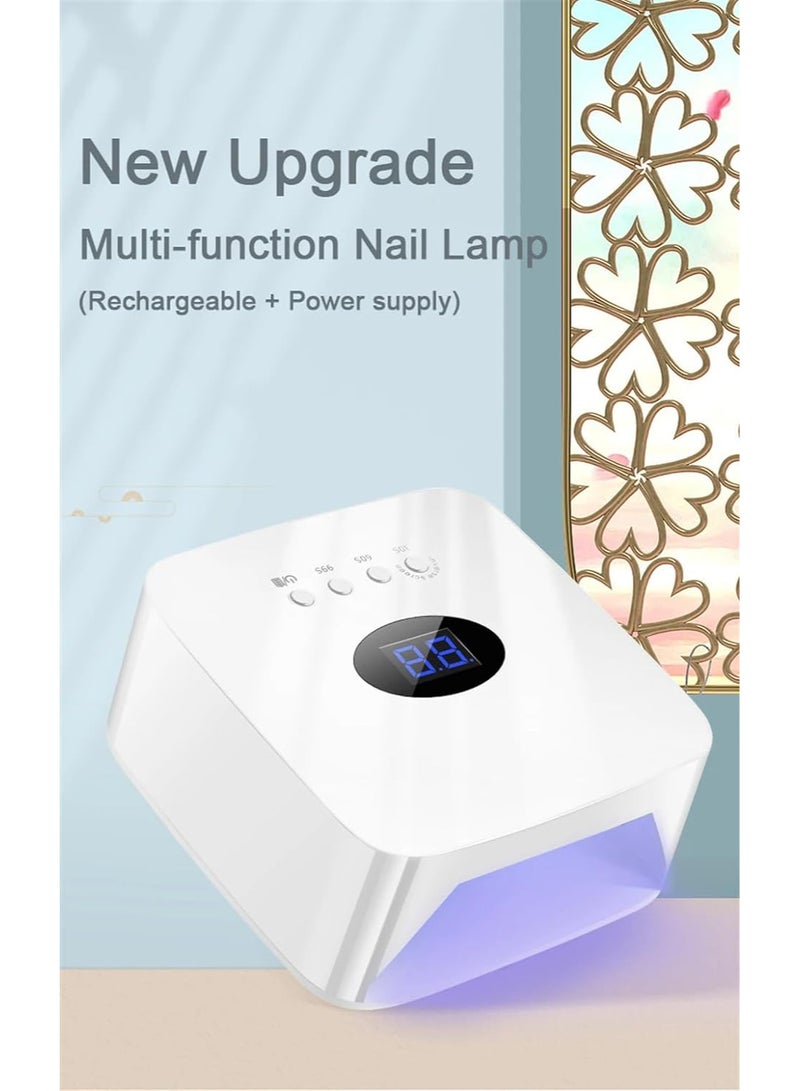 S50 Cordless Nail Dryer, 54W, Fast Curing Led/Uv Lamp, 3 Timer Modes, Auto Sensor, Gel Polish Dryer, White