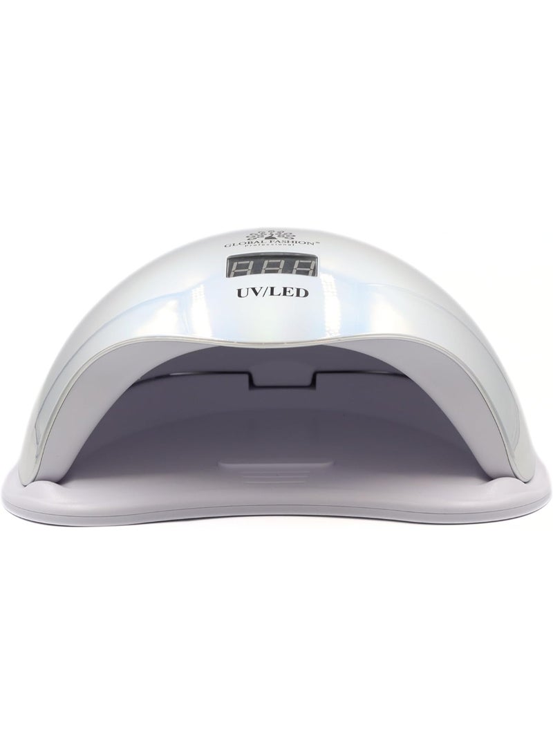Uv Led Lamp 2 In 1 Model L-1100 72W - Professional Nail Dryer For Gel Polish, Acrylic, And Polygel - Fast Curing, Durable, And Easy To Use  (Silver)