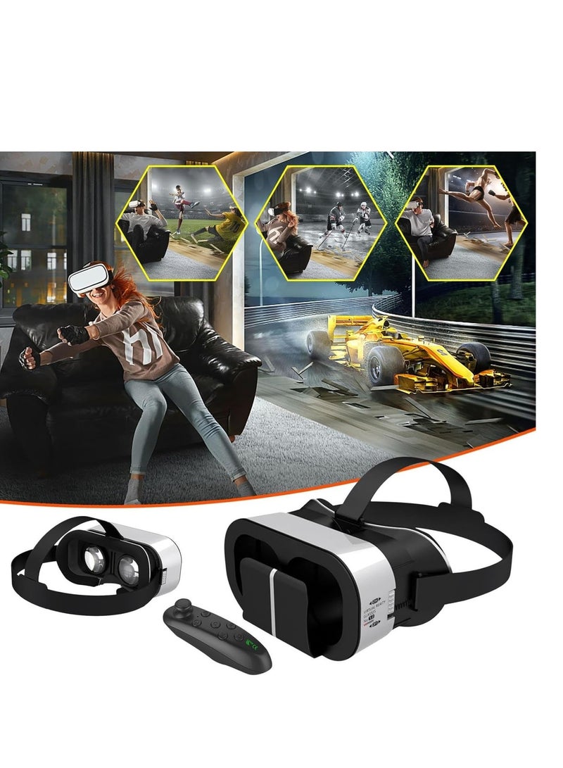 VR Digital Glasses Headset 3D Virtual Reality Headworn Game Glasses Giant Screen Cinema Effect Portable Head Sets VR Glasses with Remote Control for Children Family Friend Gifts