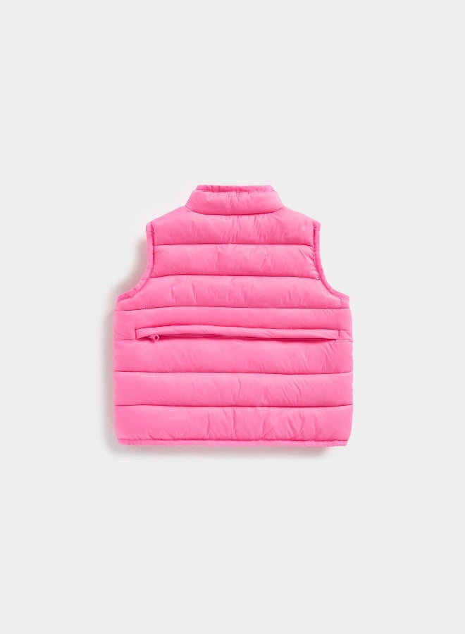 Pink Pack Away Quilted Gilet