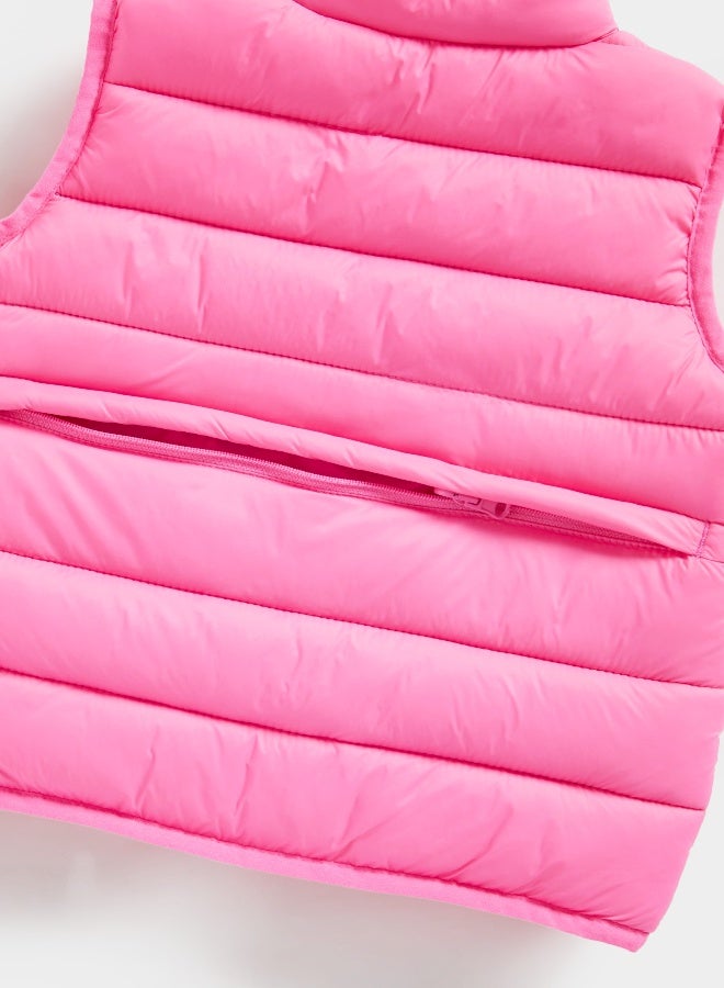 Pink Pack Away Quilted Gilet