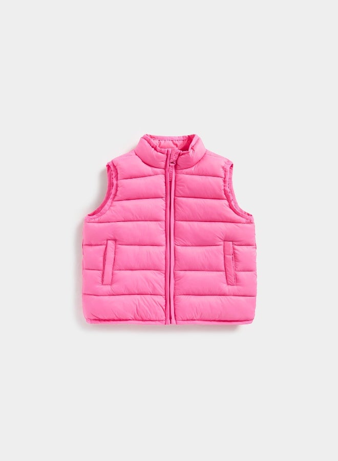 Pink Pack Away Quilted Gilet