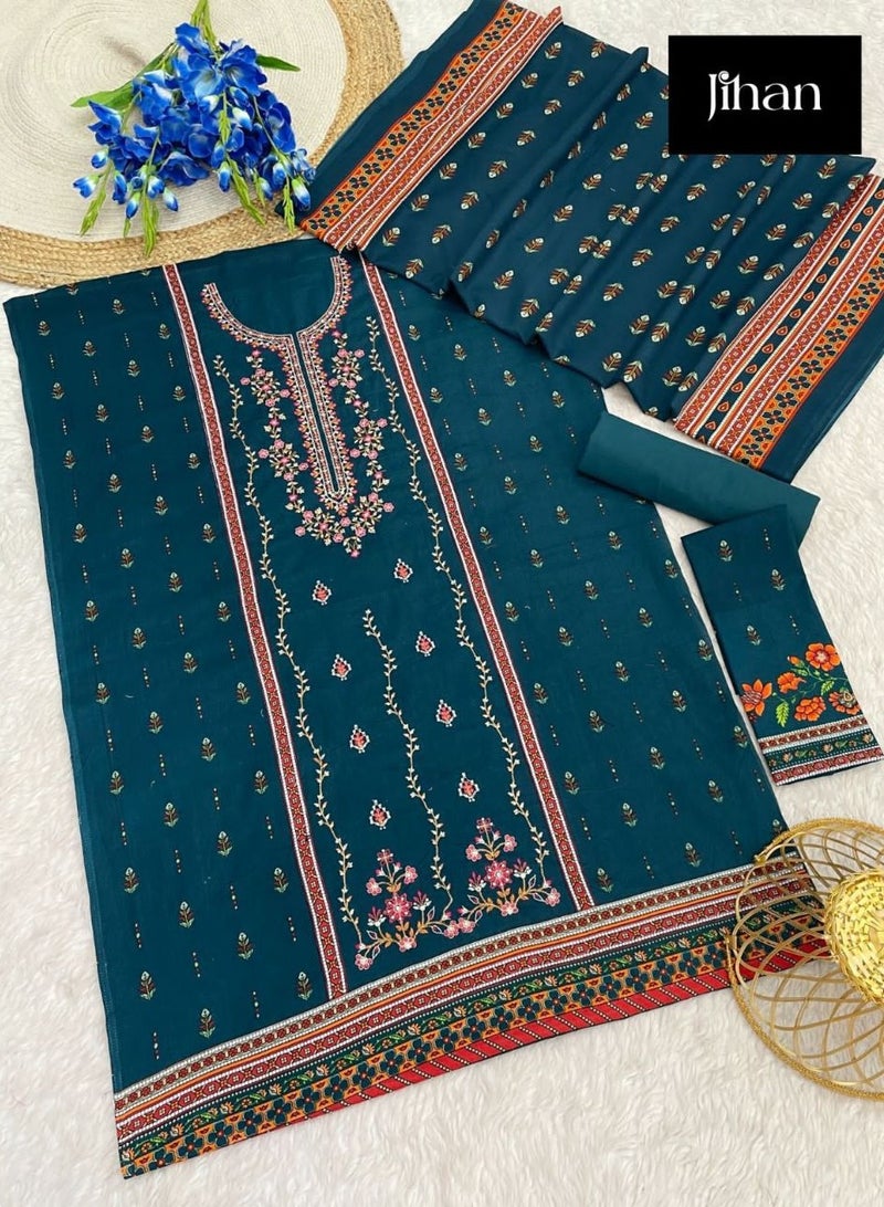 Stylish Women Designer Printed Cotton Blend Pakistani Style Suits
