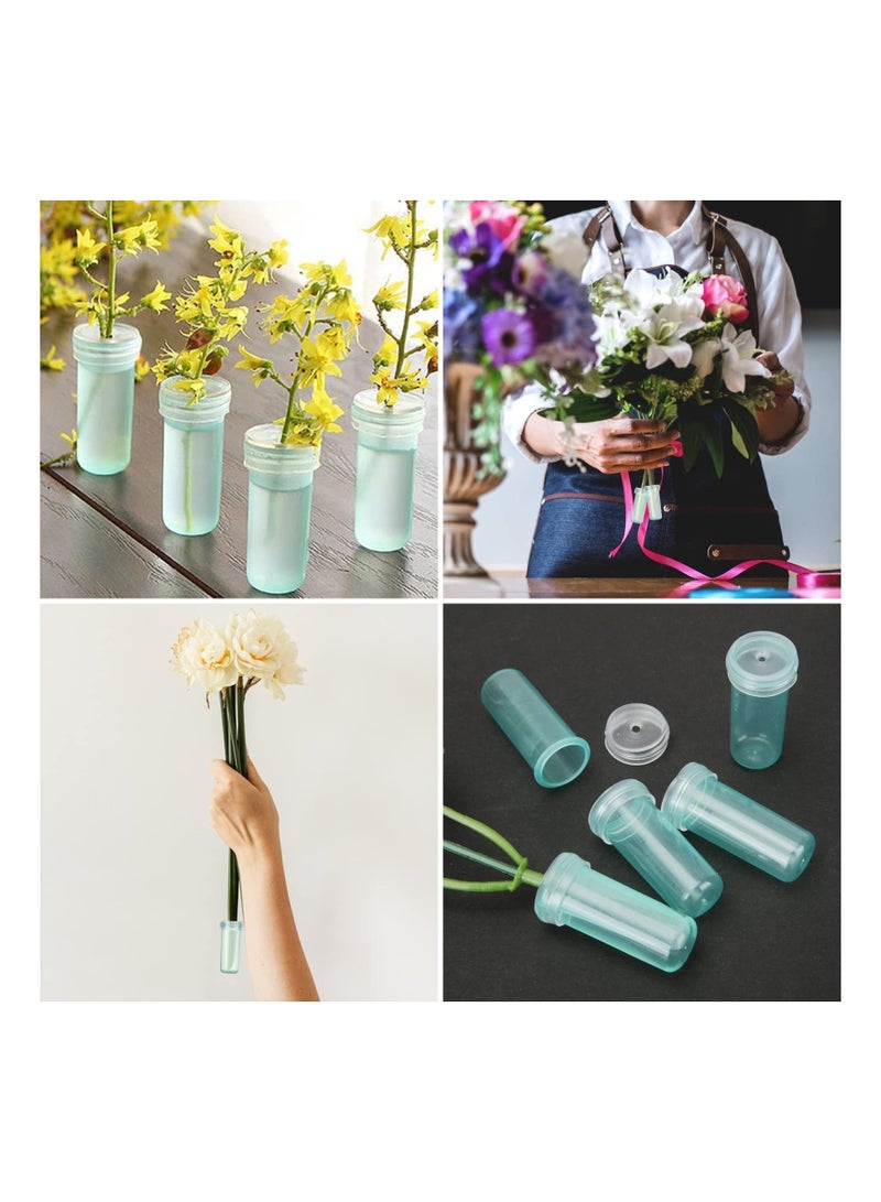 200 Pack Floral Water Tubes 1.6 Inch Flower Water Tubes Flower Vials for Water Small Mini Floral Water Tubes for Flower Arrangement, Milkweed, Cutting, Green