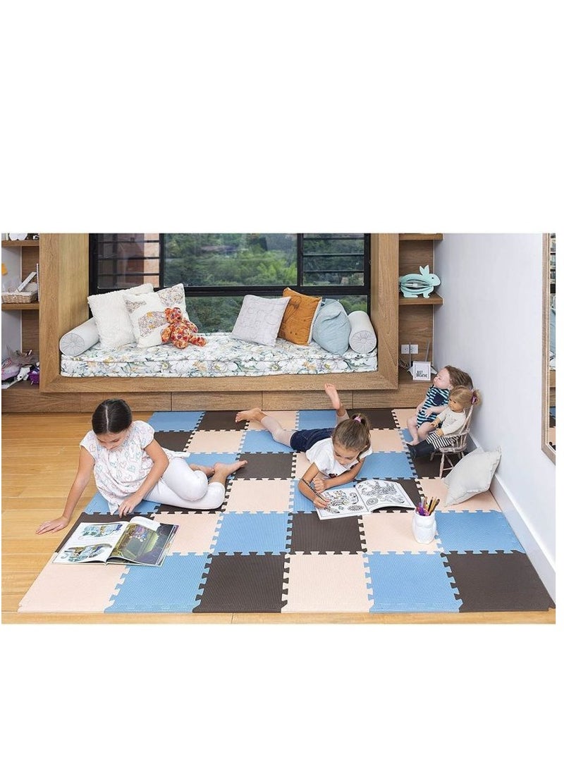 COOLBABY Soft Non-Toxic Baby Play Mat Toddler Play Mat Colorful Puzzle Play Mat 16pcs Bonus Square Foam Floor Mats for Kids and Infants EVA Foam Interlocking Tiles for Gym, Nursery, Playroom
