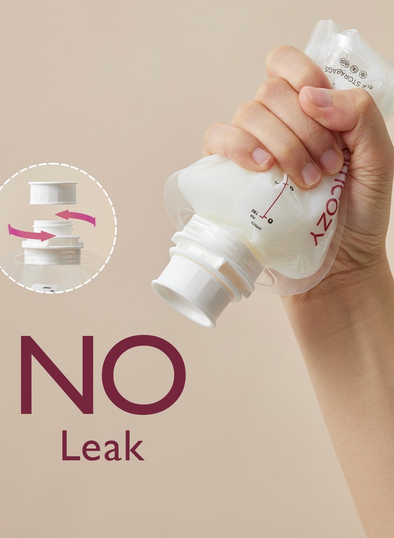 Disposable Baby Bottle Kit, Wash-Free, Leakproof and Transfer-Free Breastmilk Storage Bags for Freezing, Heating and Direct Feeding