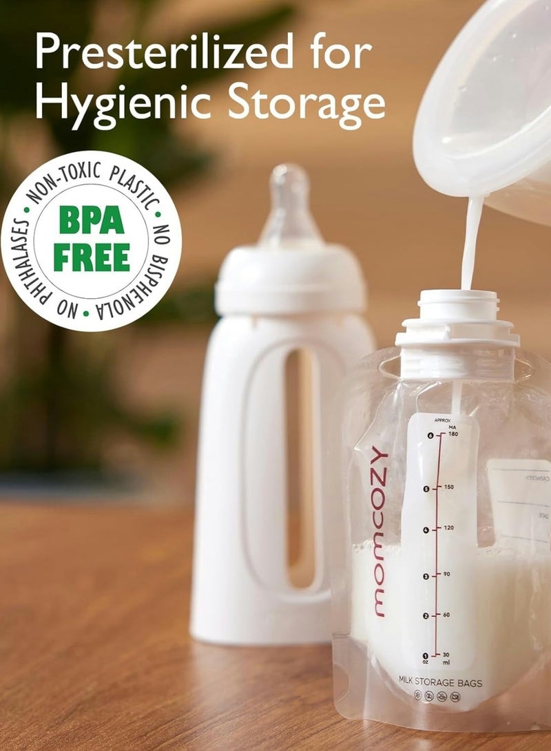 Disposable Baby Bottle Kit, Wash-Free, Leakproof and Transfer-Free Breastmilk Storage Bags for Freezing, Heating and Direct Feeding
