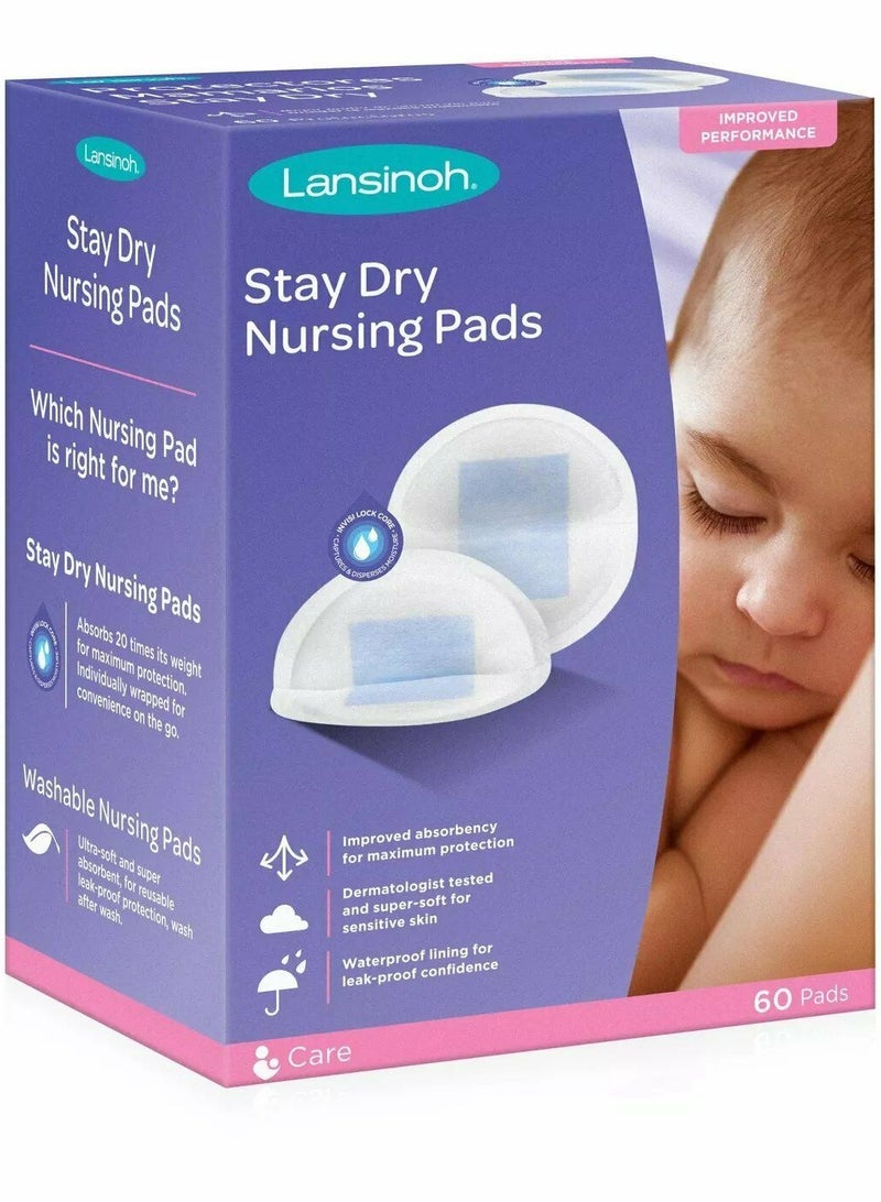 Lansinoh STAY DRY DISPOSABLE NURSING PADS 60 Count