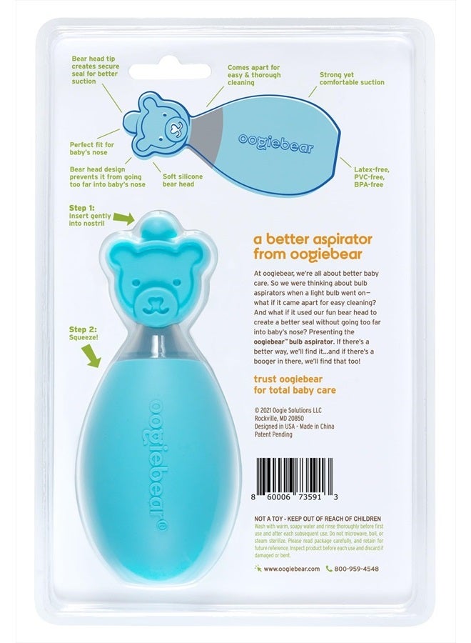 : Baby Nasal Aspirator - Safe Booger & Earwax Remover for Newborns, Infants, Toddlers - Better Syringe, Airtight Suction, Nose Sucker - Essential Baby Stuff, Diaper Bag Must-Haves, Blue