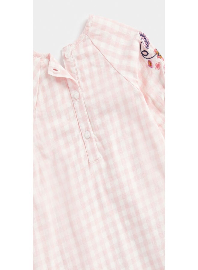 Pink Check Smocked Dress