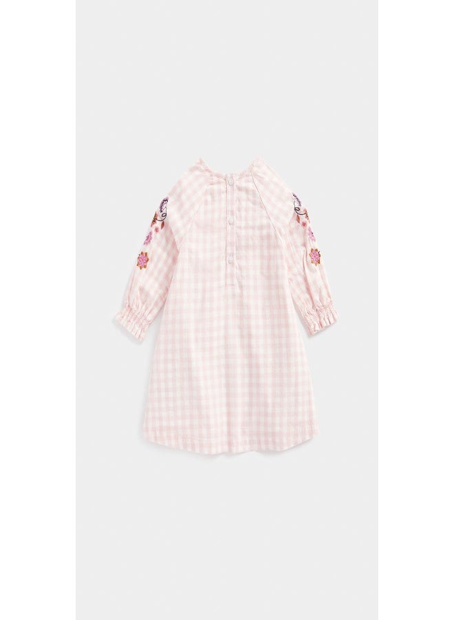 Pink Check Smocked Dress