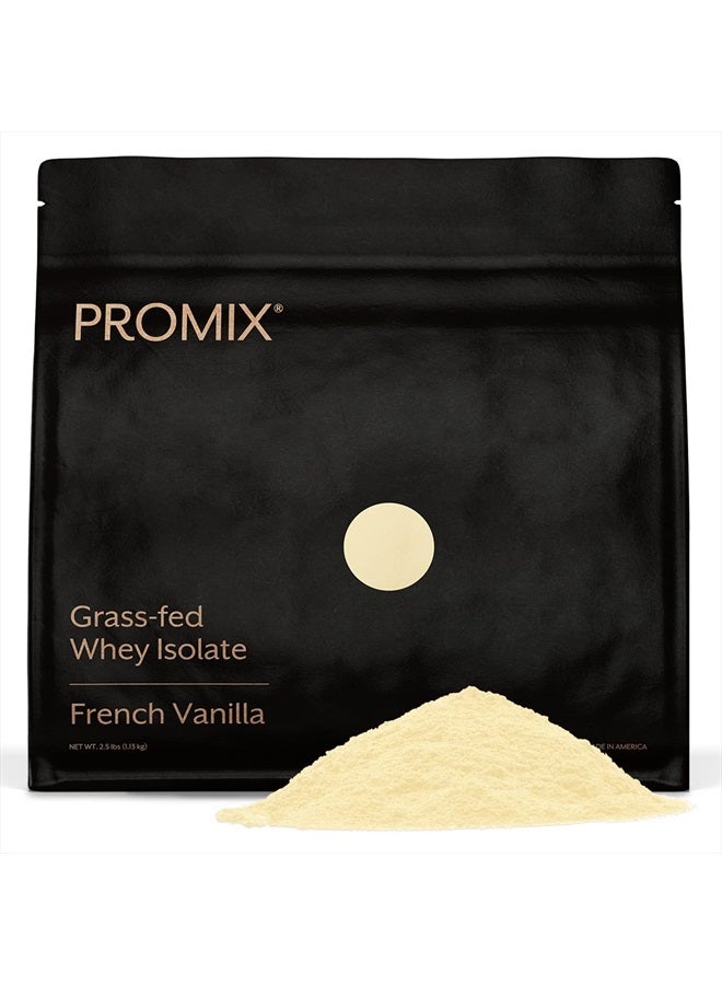 Promix Whey Protein Isolate Powder, Vanilla - 2.5lb Bulk - Grass-Fed & 100% All Natural - ­Post Workout Fitness & Nutrition Shakes, Smoothies, Baking & Cooking Recipes - Gluten-Free & Keto-Friendly