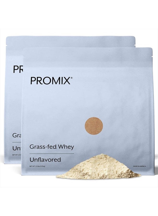 Promix Whey Protein Powder, Unflavored - 5lb Bulk - Grass-Fed & 100% All Natural - ­Post Workout Fitness & Nutrition Shakes, Smoothies, Baking & Cooking Recipes - Gluten-Free & Keto-Friendly