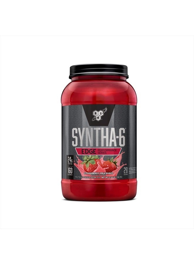 SYNTHA-6 Edge Protein Powder, Strawberry Protein Powder with Hydrolyzed Whey, Micellar Casein, Milk Protein Isolate, Low Sugar, 24g Protein, Strawberry Milkshake, 28 Servings