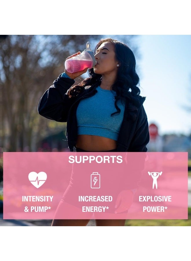 Pre Workout Powder, Keto Vegan Preworkout for Men & Women with Vitamin C for Immune Support, Beta Alanine & Caffeine, Sugar Free Natural Energy Supplement, Pink Lemonade, 30 Servings