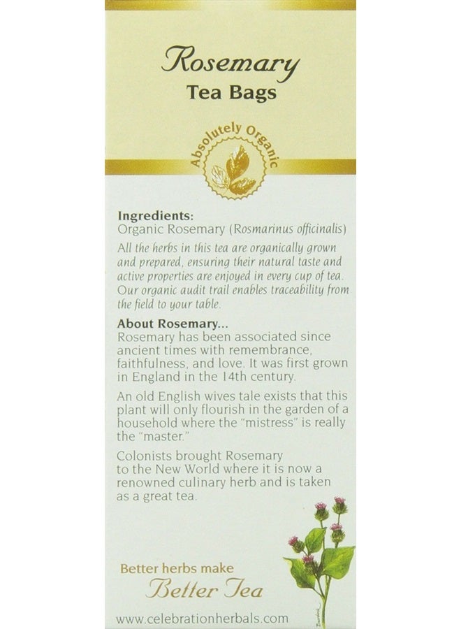 CELEBRATION HERBALS Rosemary Leaf Tea Organic 24 Bag, 0.74 Ounce