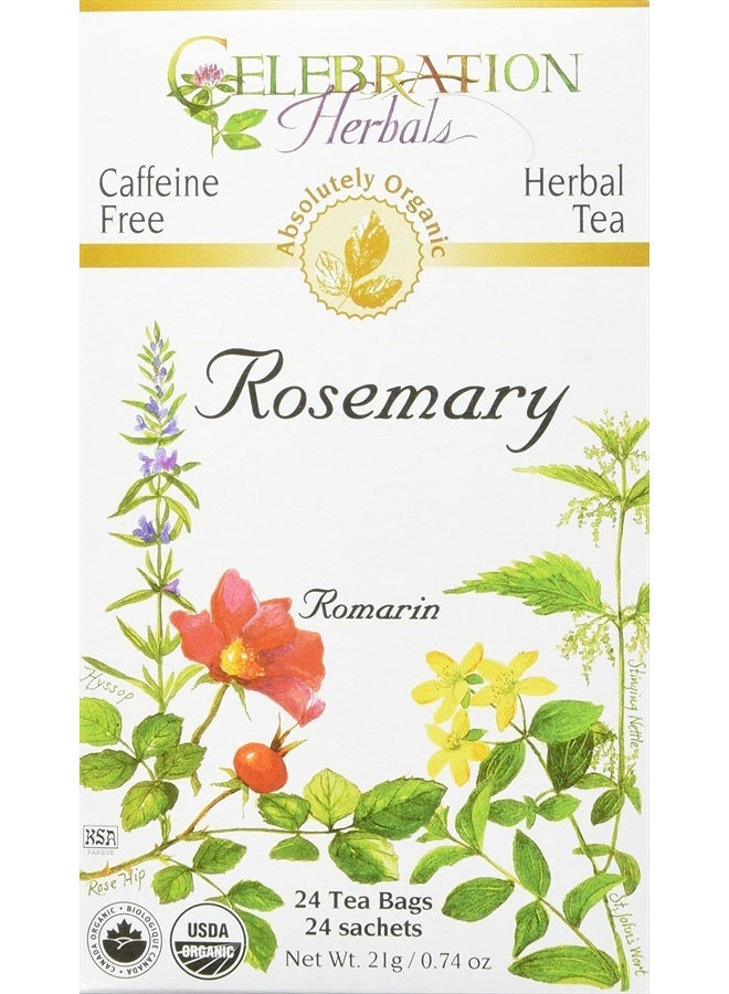 CELEBRATION HERBALS Rosemary Leaf Tea Organic 24 Bag, 0.74 Ounce