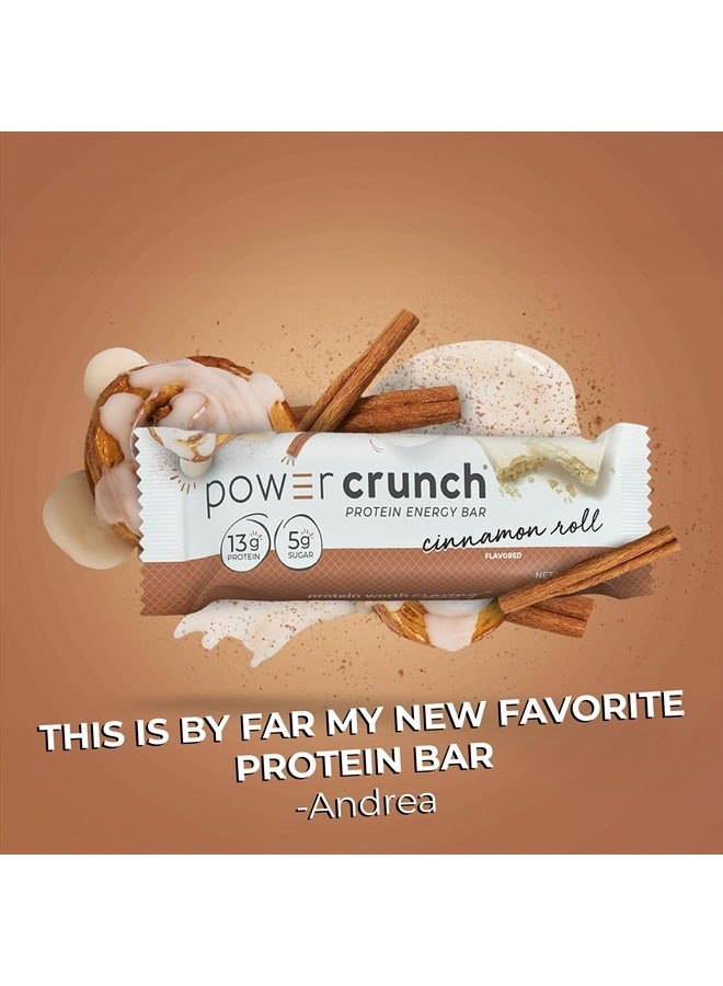 Protein Wafer Bars, High Protein Snacks with Delicious Taste, Cinnamon Roll, 1.4 Ounce (12 Count)