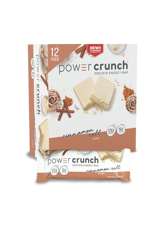 Protein Wafer Bars, High Protein Snacks with Delicious Taste, Cinnamon Roll, 1.4 Ounce (12 Count)