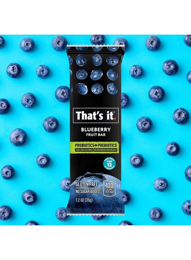 Mango+Blueberry Variety Probiotic Fruit Bar - Immunity Booster & Support Active Cultures to Promote Healthy Gut & Digestion 100% All Natural 2 Ingredients Whole 30 Compliant, Paleo, Allerge