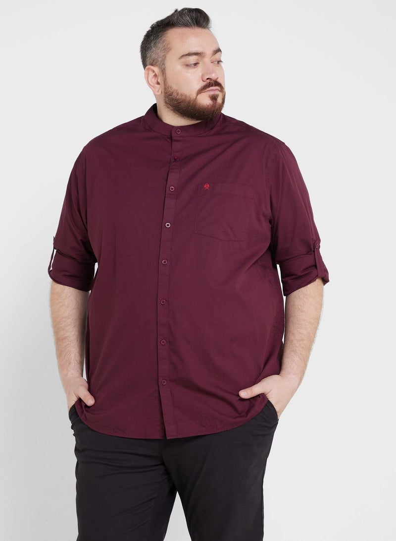 Thomas Scott Men Plus Size Premium Slim Fit Casual Pure Cotton Shirt