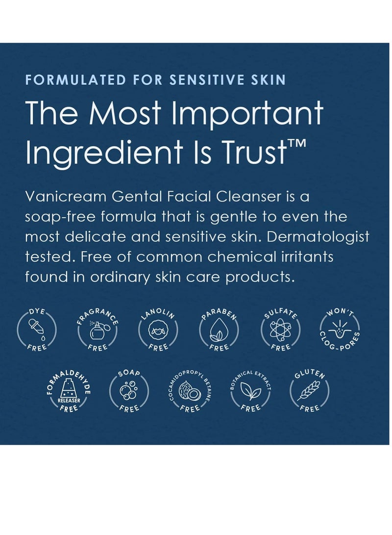 Vanicream Gentle Facial Cleanser with Pump Dispenser - 8 fl oz - Formulated Without Common Irritants for Those with Sensitive Skin