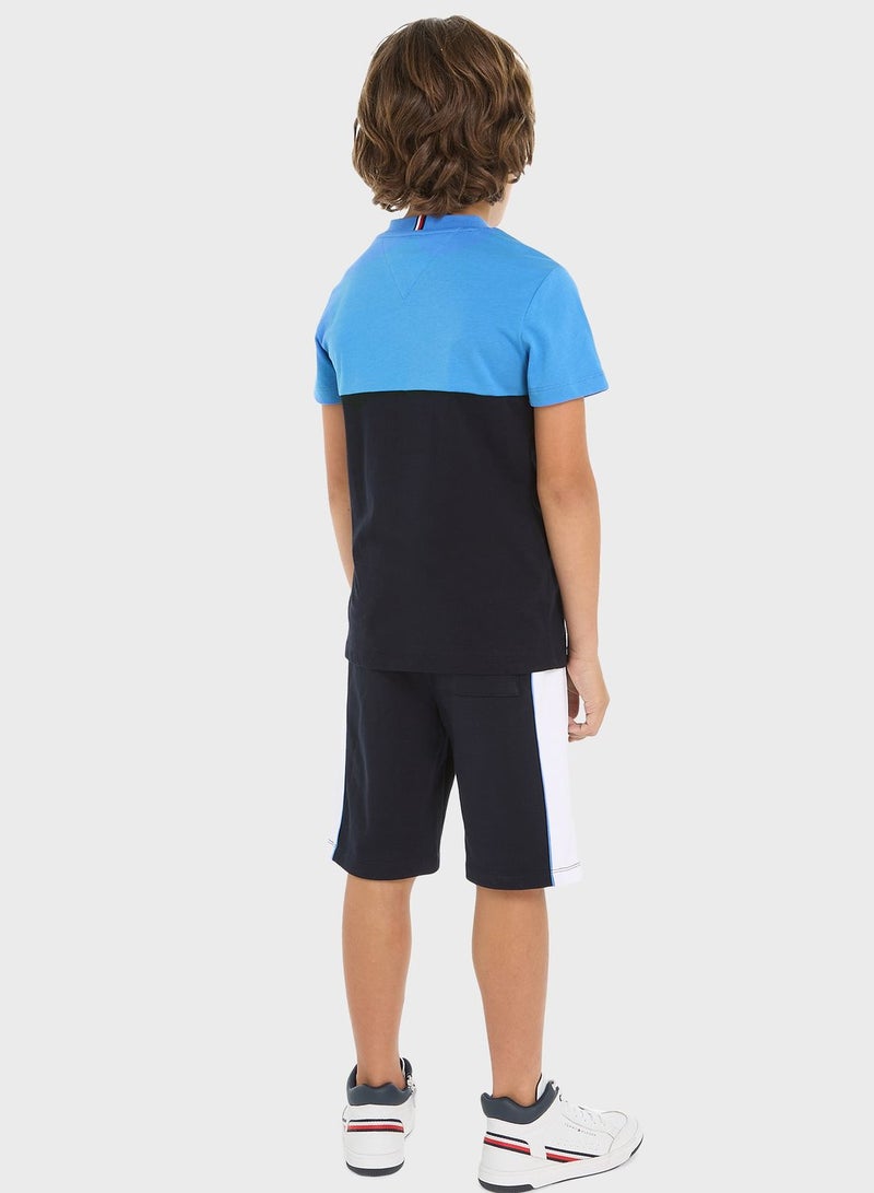 Youth Color Block T-Shirt & Shorts Set