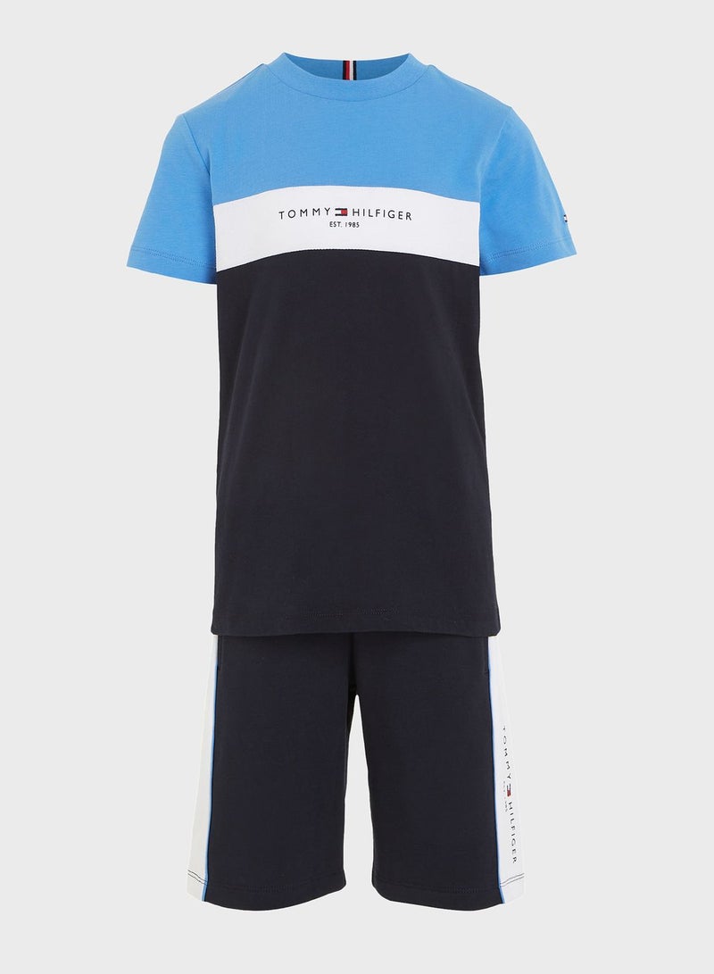 Youth Color Block T-Shirt & Shorts Set