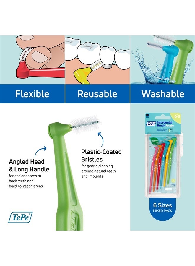 Interdental Brush Angle, Angled Dental Brush for Teeth Cleaning, Multi Pack