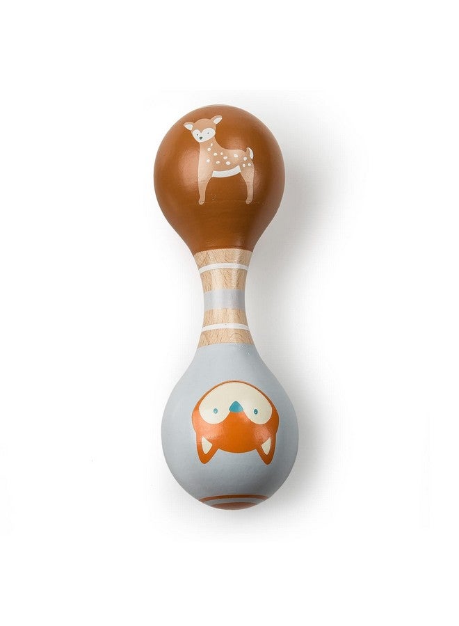 Leika Wooden Toys Baby Rattle 5.5Inches Fox & Fawn
