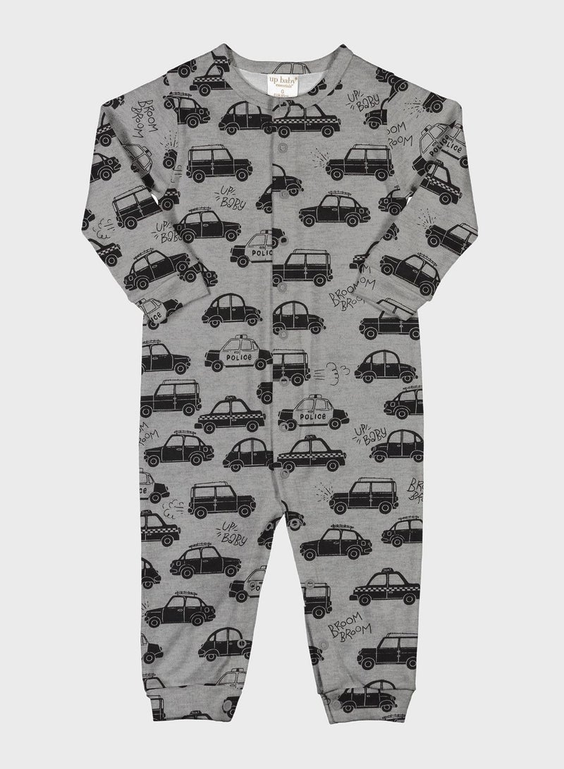 Infant Cars Print Jumpsuit