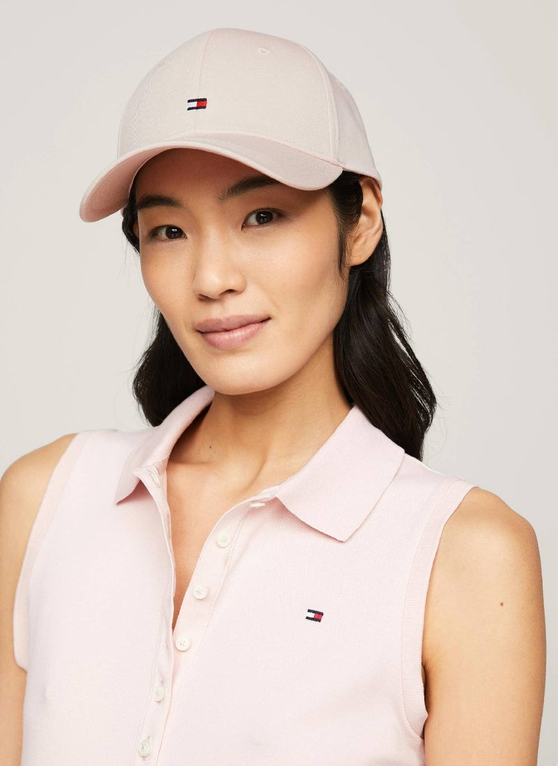 Women's Essential Flag Embroidery Baseball Cap -  Pure organic cotton twill, Pink