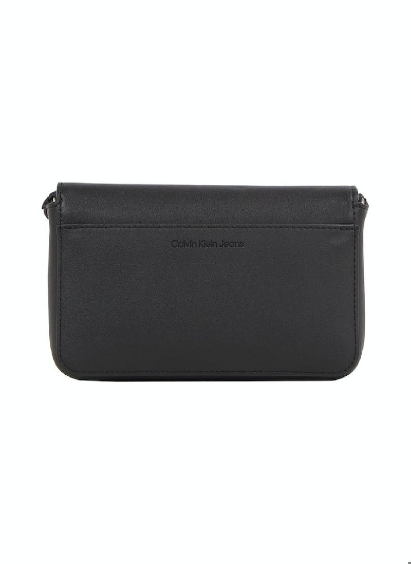 Women's  Sculpted Wallet with Phone Holder and Adjustable Strap,  Black