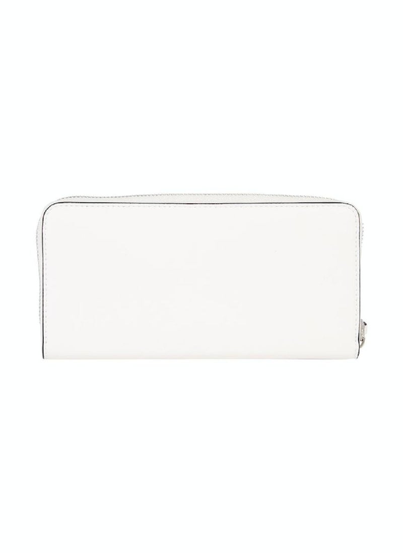 Women's RFID Wristlet Zip Around Wallet -  recycled faux leather, White