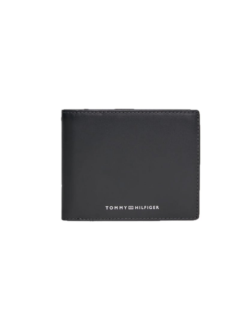 Men's Leather Coin And Credit Card Wallet -  Leather, Black