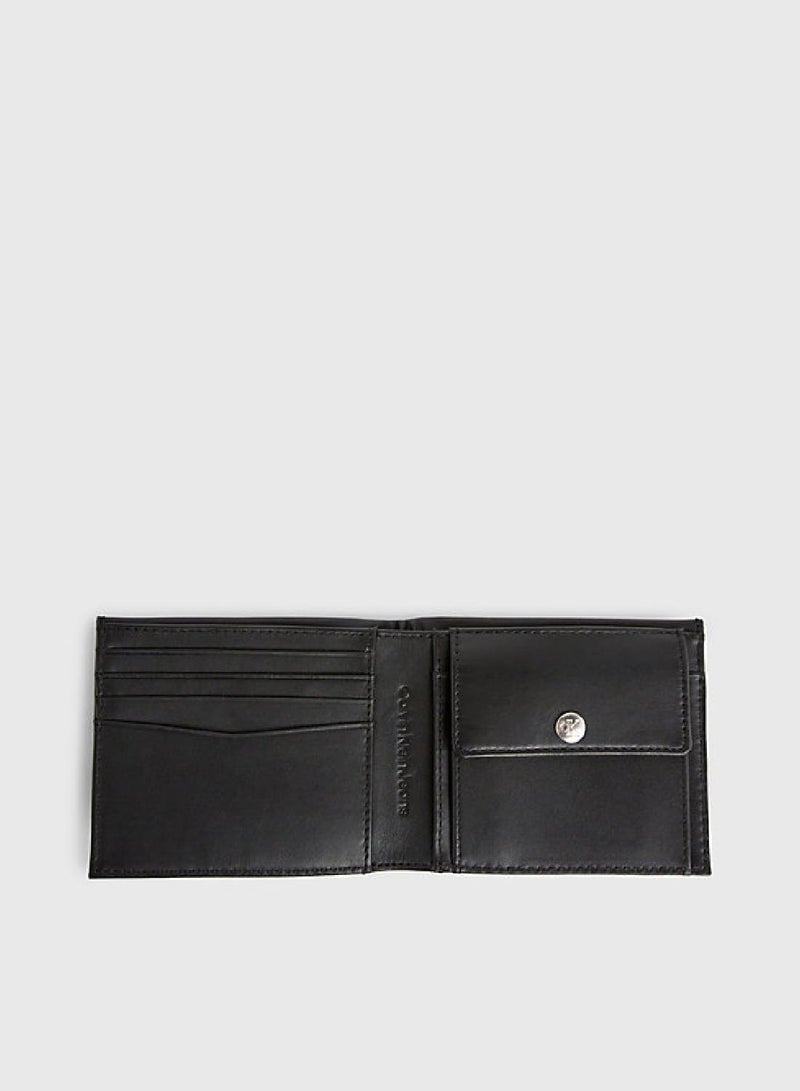 Men's Leather RFID Billfold Wallet -  smooth leather, Black