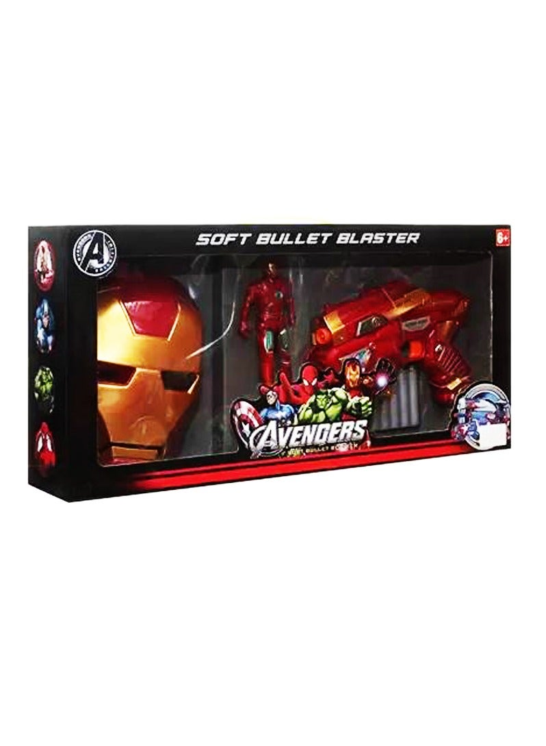 AVENGERSTOP Royal Avenger Soft Bullet Blaster Gun with Mask Iron Man  (Red)