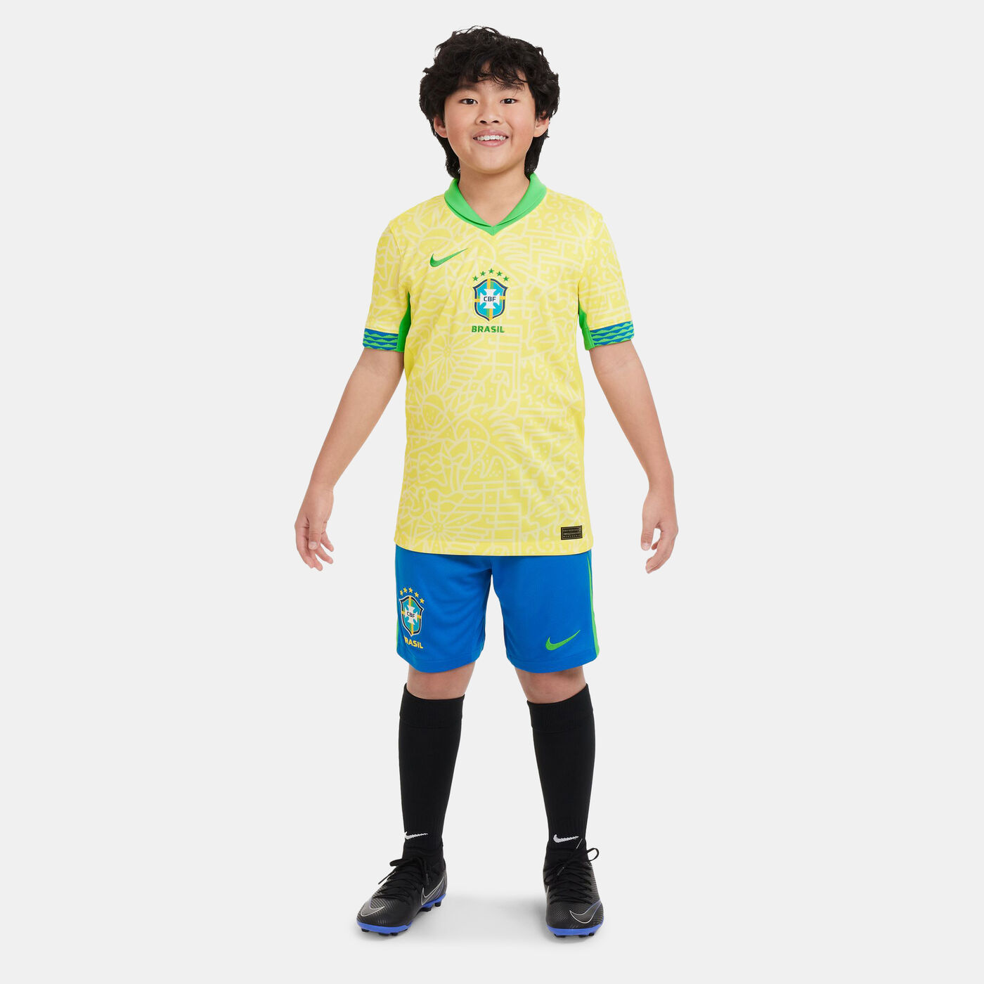 Kids' Brazil Stadium Dri-FIT Replica Home Football Jersey - 2024